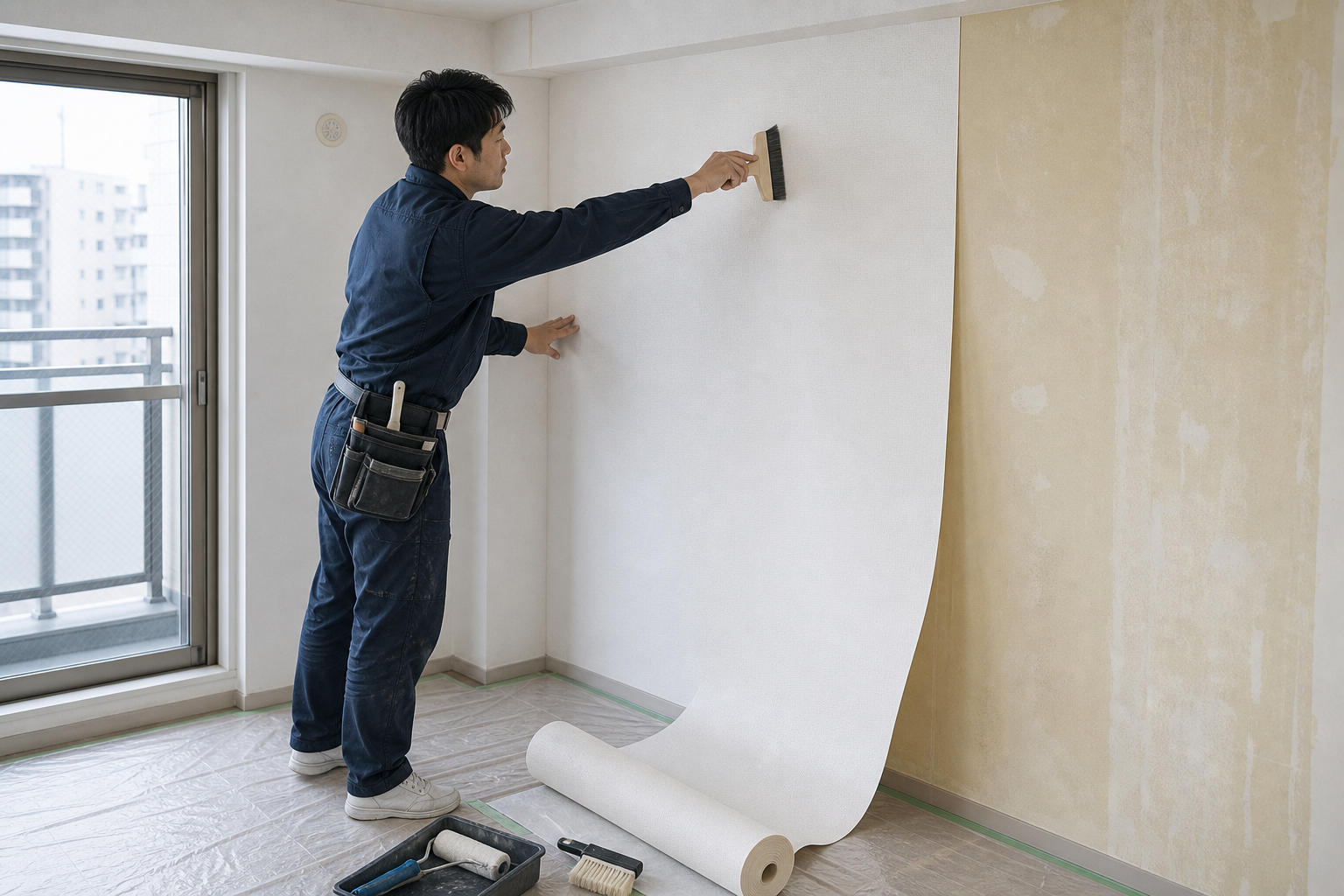 クロス張替えの作業イメージ